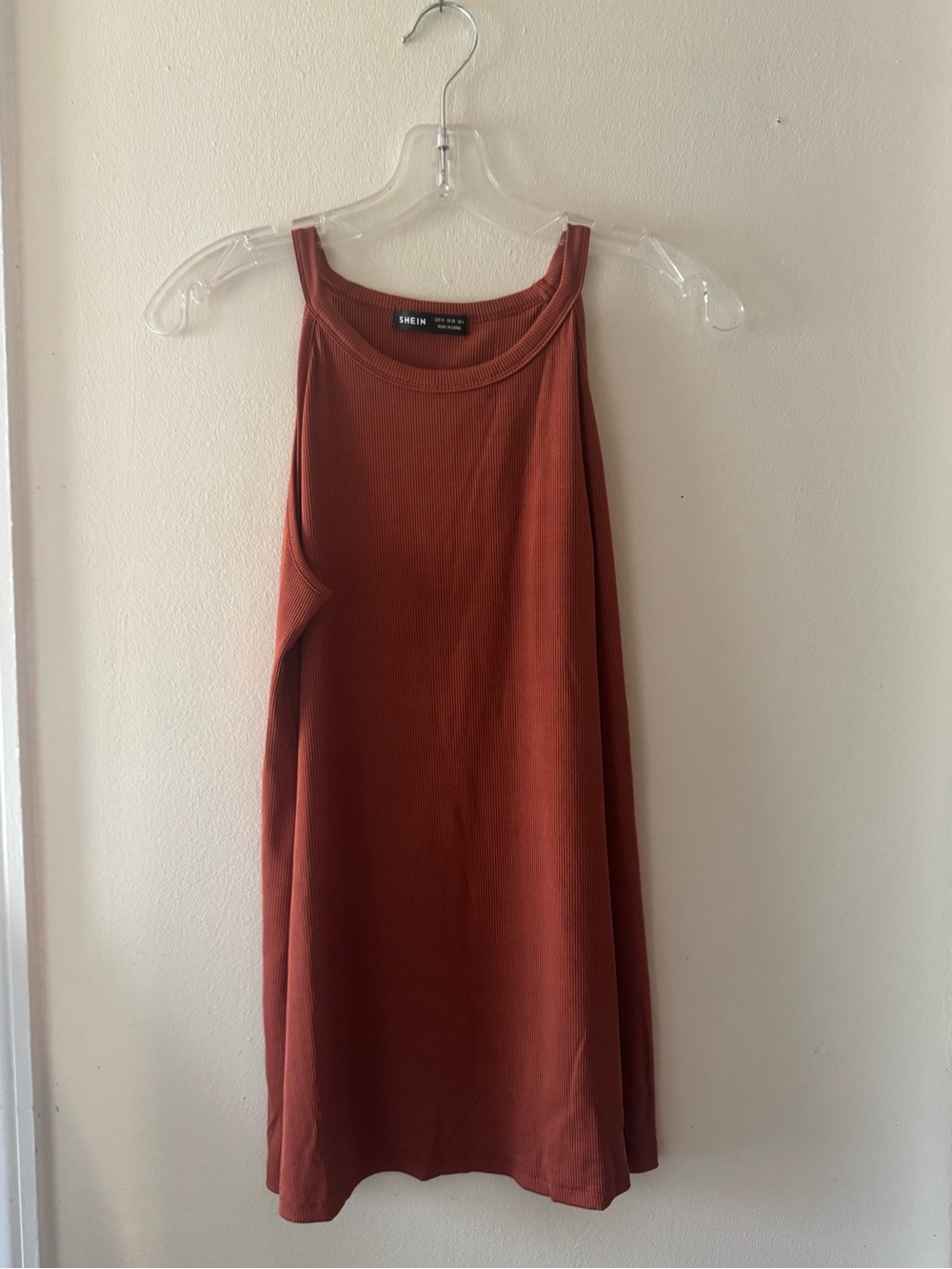 SHEIN Rust Ribbed Tank oversized